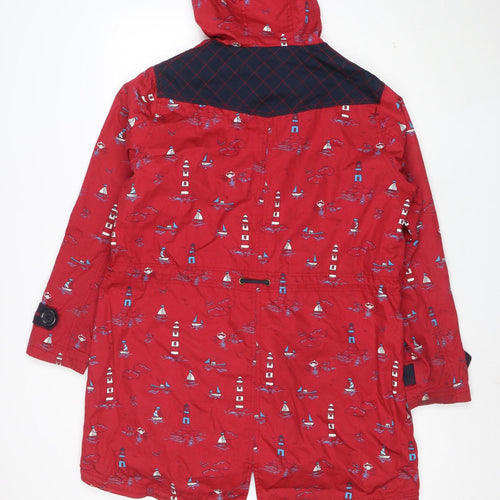 Joe Browns Women's Red Nautical Hooded Rain Coat UK 14