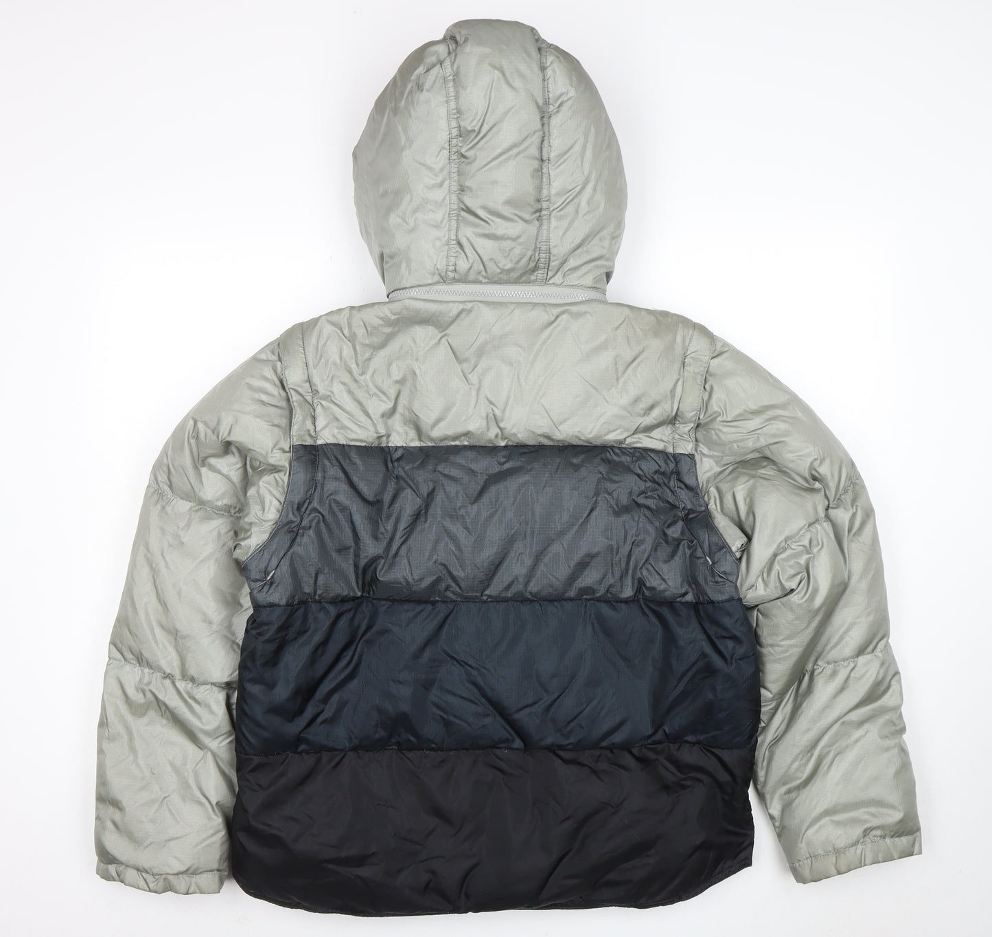Everest Bay Women's Grey Blue Puffer Jacket Size S Hooded Down Coat