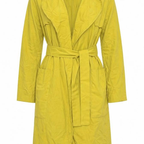 Zara Trafaluc Women's Yellow Long Belted Trench Coat Size S