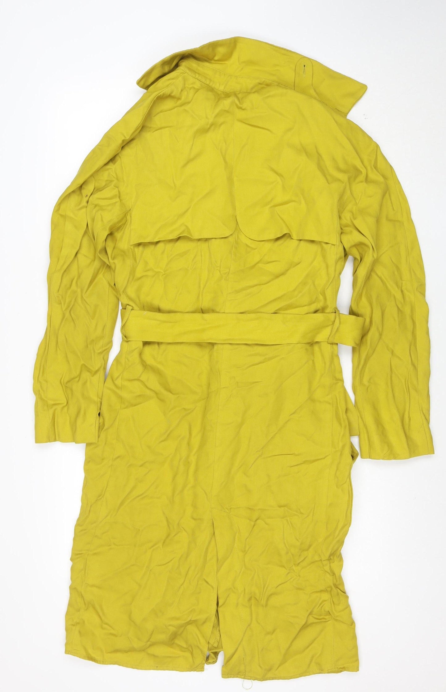 Zara Trafaluc Women's Yellow Long Belted Trench Coat Size S