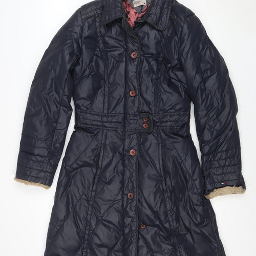 Tommy Hilfiger Denim Women's Blue Long Puffer Coat Size S