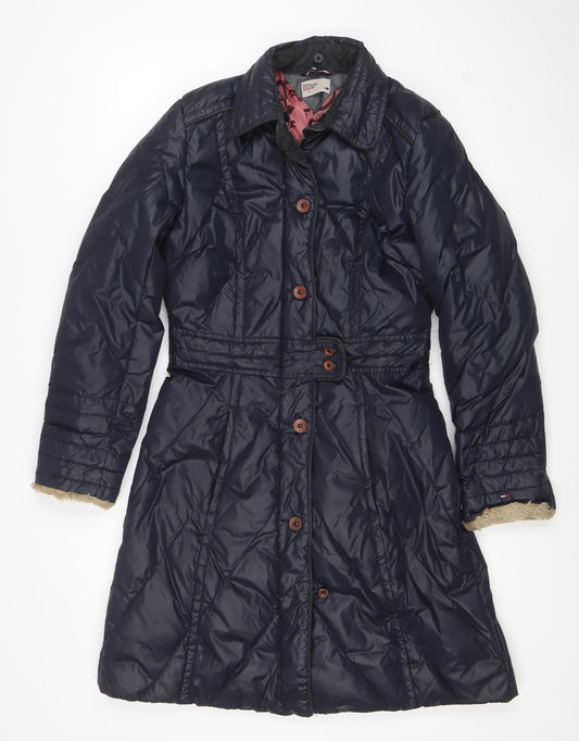 Tommy Hilfiger Denim Women's Blue Long Puffer Coat Size S