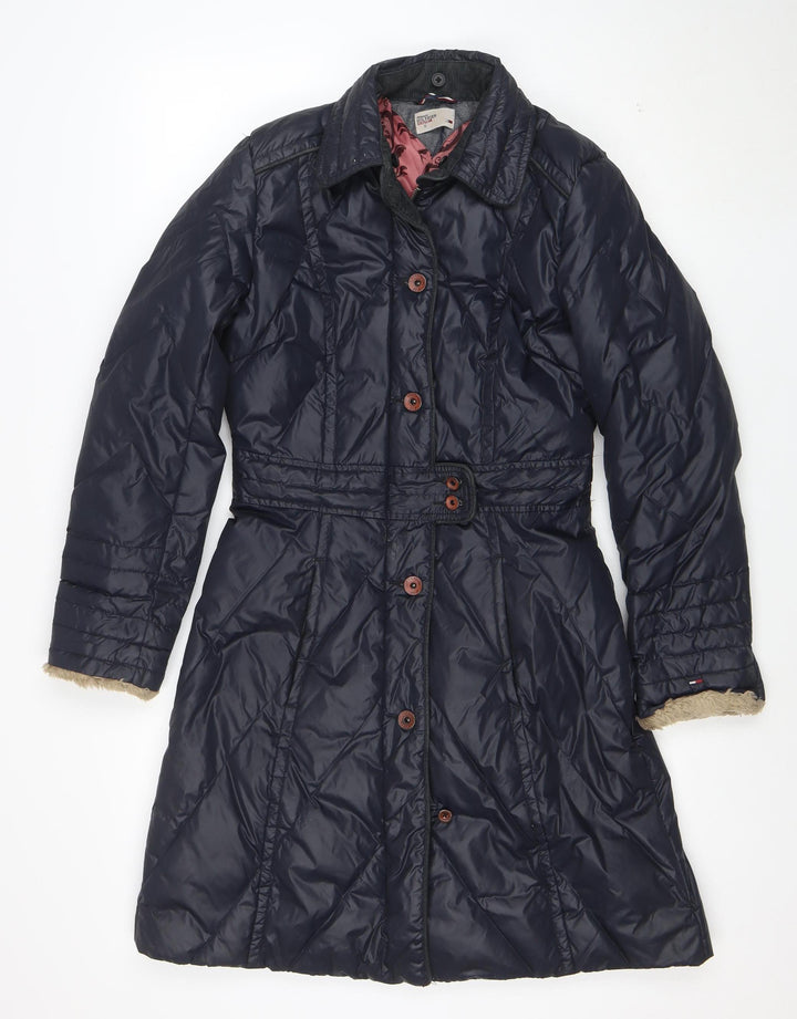 Tommy Hilfiger Denim Women's Blue Long Puffer Coat Size S