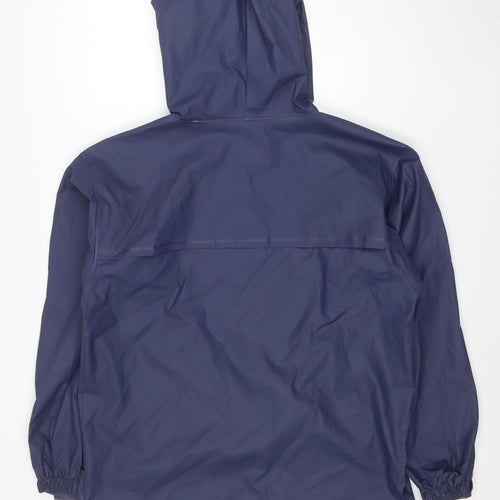 Eddie Bauer Women's Blue Waterproof Hooded Rain Coat Jacket M