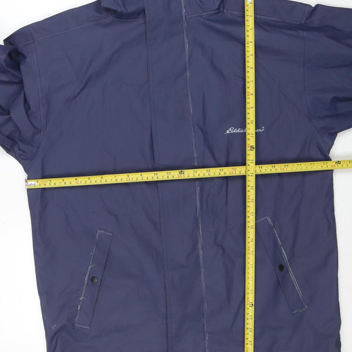 Eddie Bauer Women's Blue Waterproof Hooded Rain Coat Jacket M