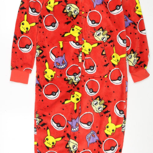 George Boys Red Pokémon Fleece Hooded Onesie 10-11 Years