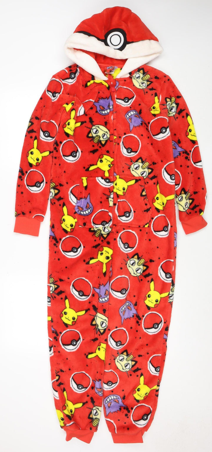 George Boys Red Pokémon Fleece Hooded Onesie 10-11 Years