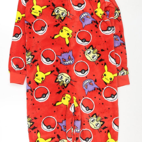 George Boys Red Pokémon Fleece Hooded Onesie 10-11 Years