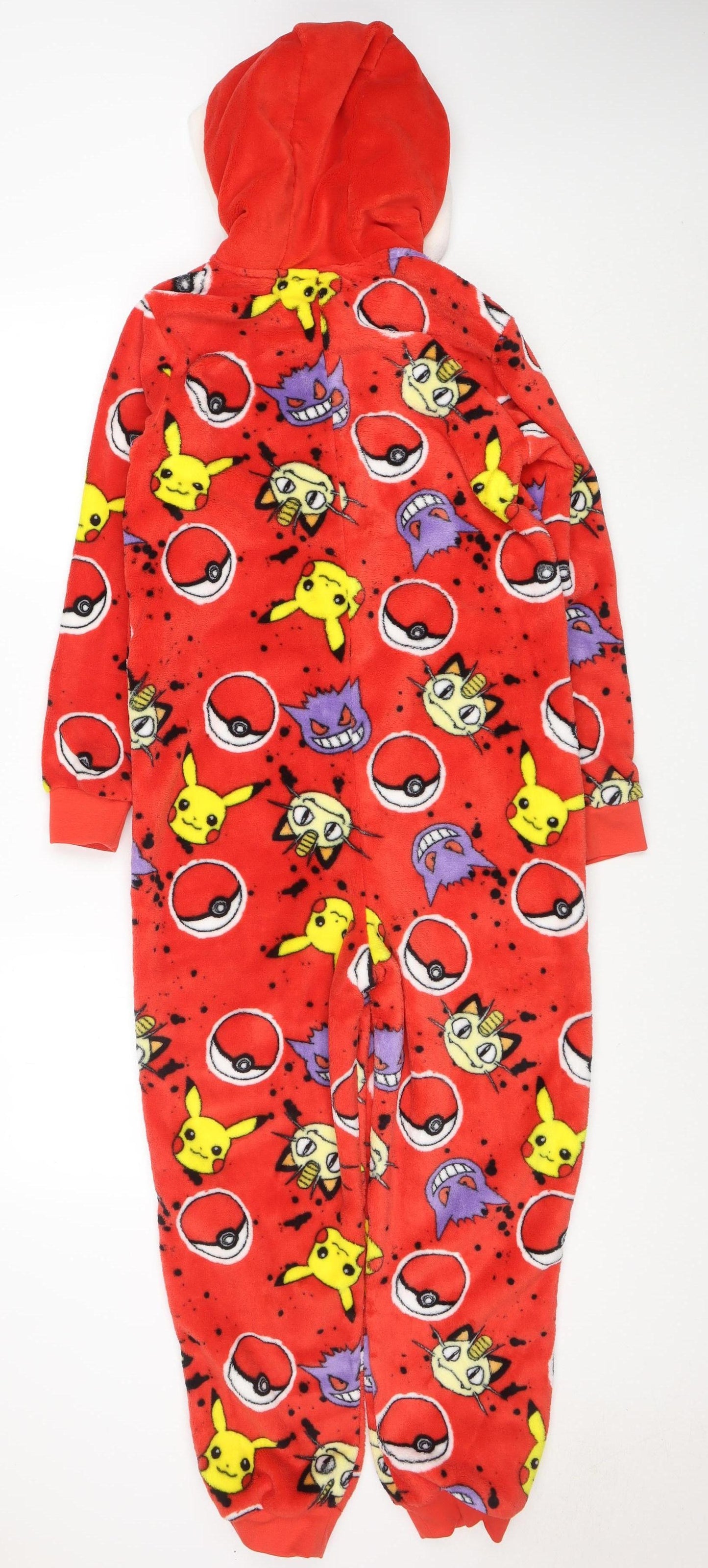 George Boys Red Pokémon Fleece Hooded Onesie 10-11 Years