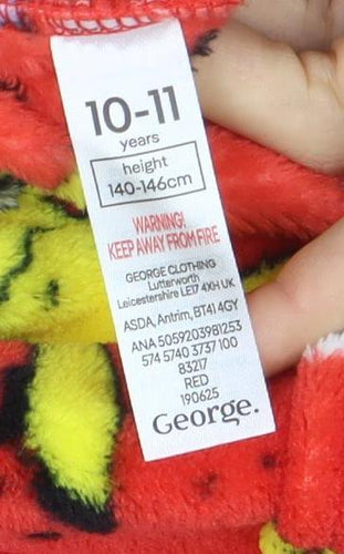 George Boys Red Pokémon Fleece Hooded Onesie 10-11 Years