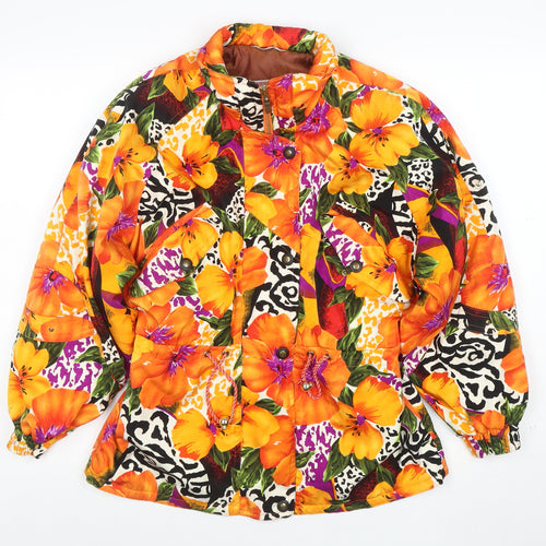 Versace Womens Multicoloured Floral Bomber Jacket Size M