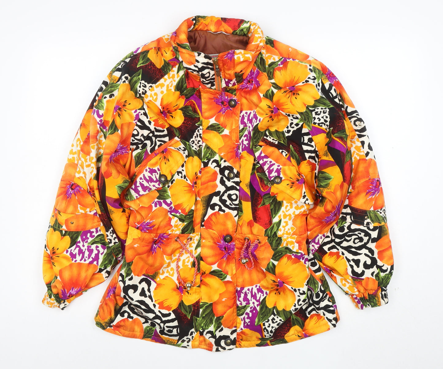 Versace Womens Multicoloured Floral Bomber Jacket Size M