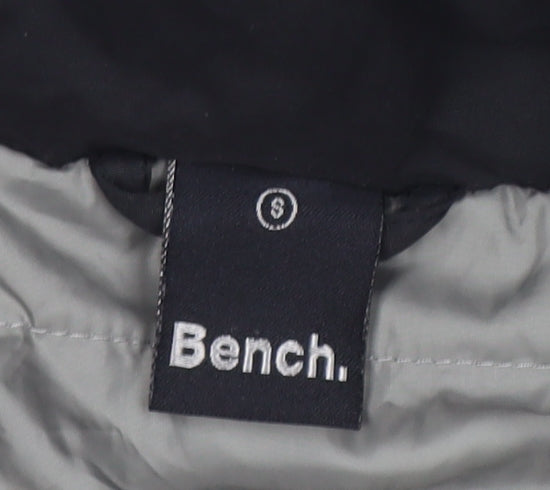 Bench Women’s Black Hooded Parka Jacket S Faux Fur Trim Lined