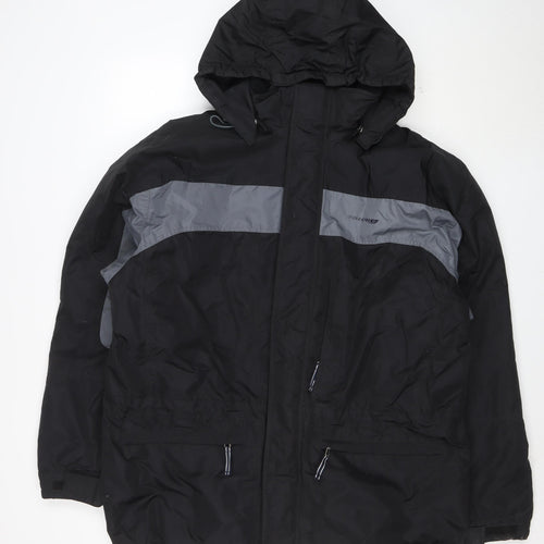 TOUCH 9 Men's Black XL Hooded Waterproof Nylon Jacket