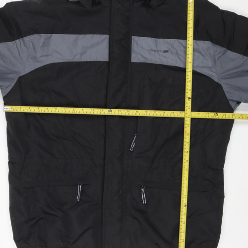 TOUCH 9 Men's Black XL Hooded Waterproof Nylon Jacket