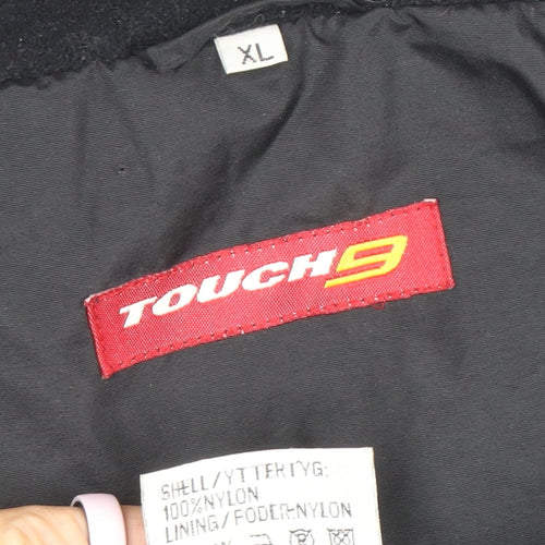 TOUCH 9 Men's Black XL Hooded Waterproof Nylon Jacket