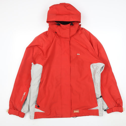 Trespass Men Red Hooded Waterproof Parka Jacket Size L Winter Outdoor