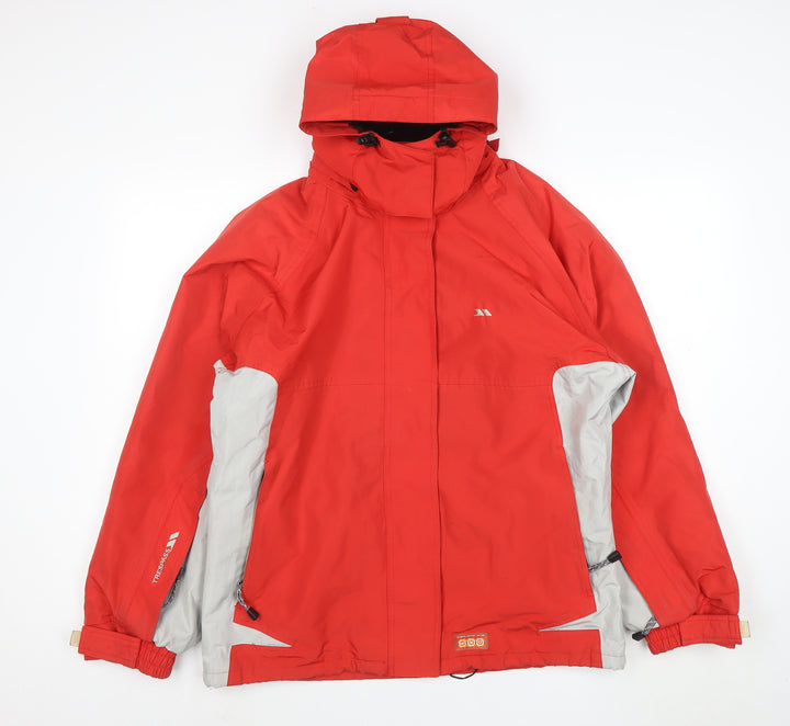 Trespass Men Red Hooded Waterproof Parka Jacket Size L Winter Outdoor