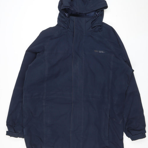 Mountain Warehouse Mens Blue XL Hooded Parka Jacket Waterproof Warm