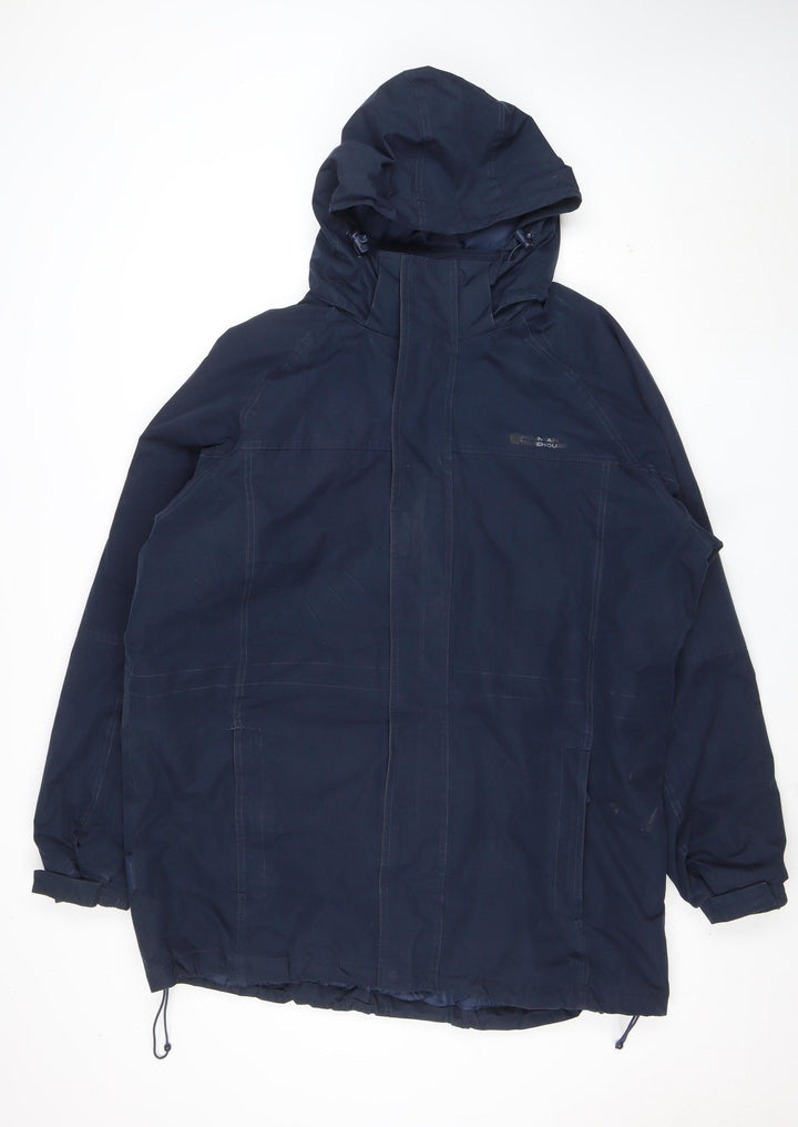Mountain Warehouse Mens Blue XL Hooded Parka Jacket Waterproof Warm