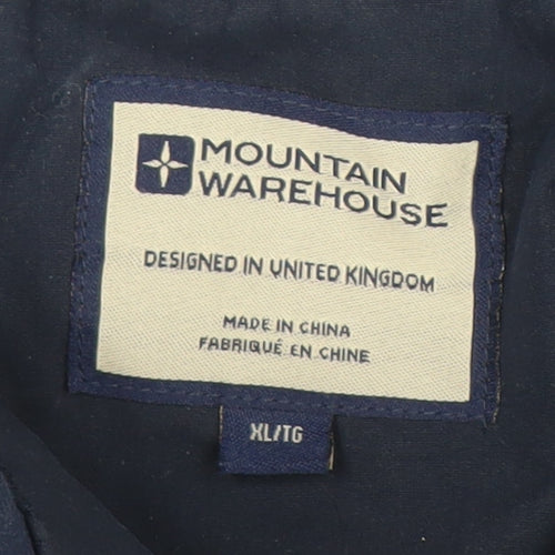 Mountain Warehouse Mens Blue XL Hooded Parka Jacket Waterproof Warm