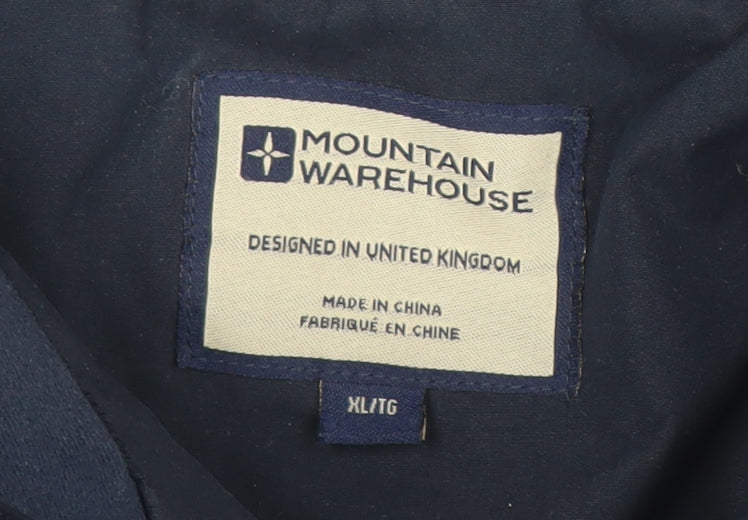 Mountain Warehouse Mens Blue XL Hooded Parka Jacket Waterproof Warm