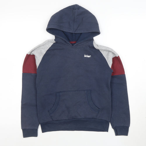 Lee Cooper Boys Blue Colourblock Pullover Hoodie 9-10 Years