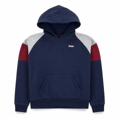 Lee Cooper Boys Blue Colourblock Pullover Hoodie 9-10 Years