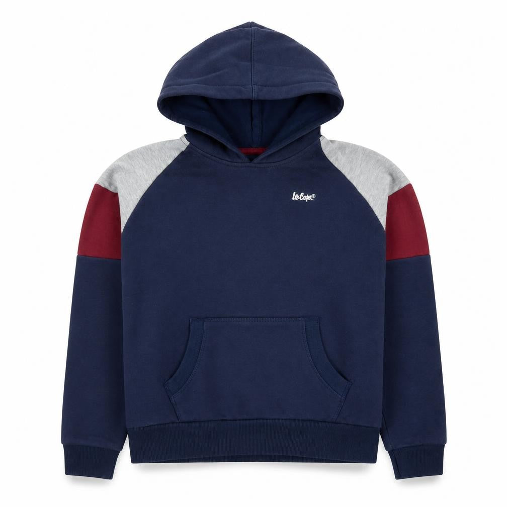 Lee Cooper Boys Blue Colourblock Pullover Hoodie 9-10 Years