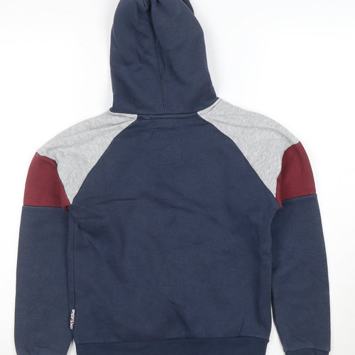 Lee Cooper Boys Blue Colourblock Pullover Hoodie 9-10 Years