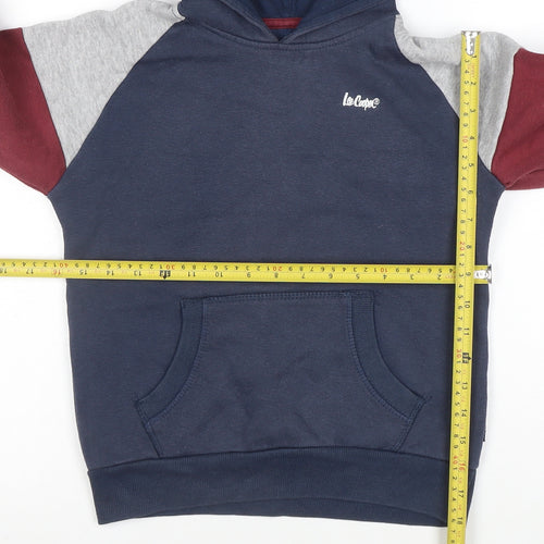 Lee Cooper Boys Blue Colourblock Pullover Hoodie 9-10 Years