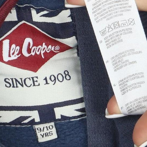 Lee Cooper Boys Blue Colourblock Pullover Hoodie 9-10 Years