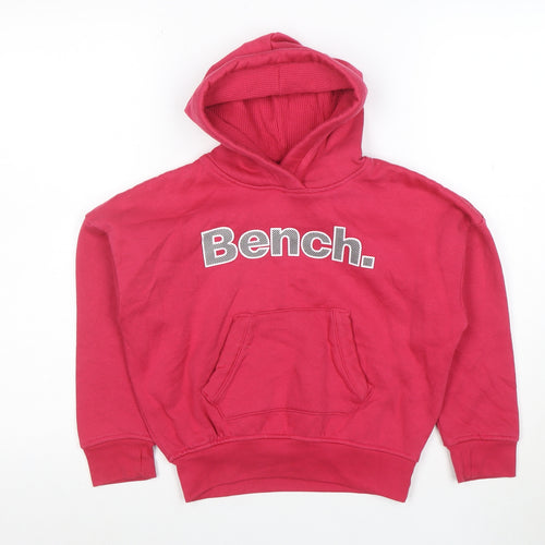 Bench Girls Pink Pullover Hoodie 5-6 Years Hooded Logo Sweatshirt