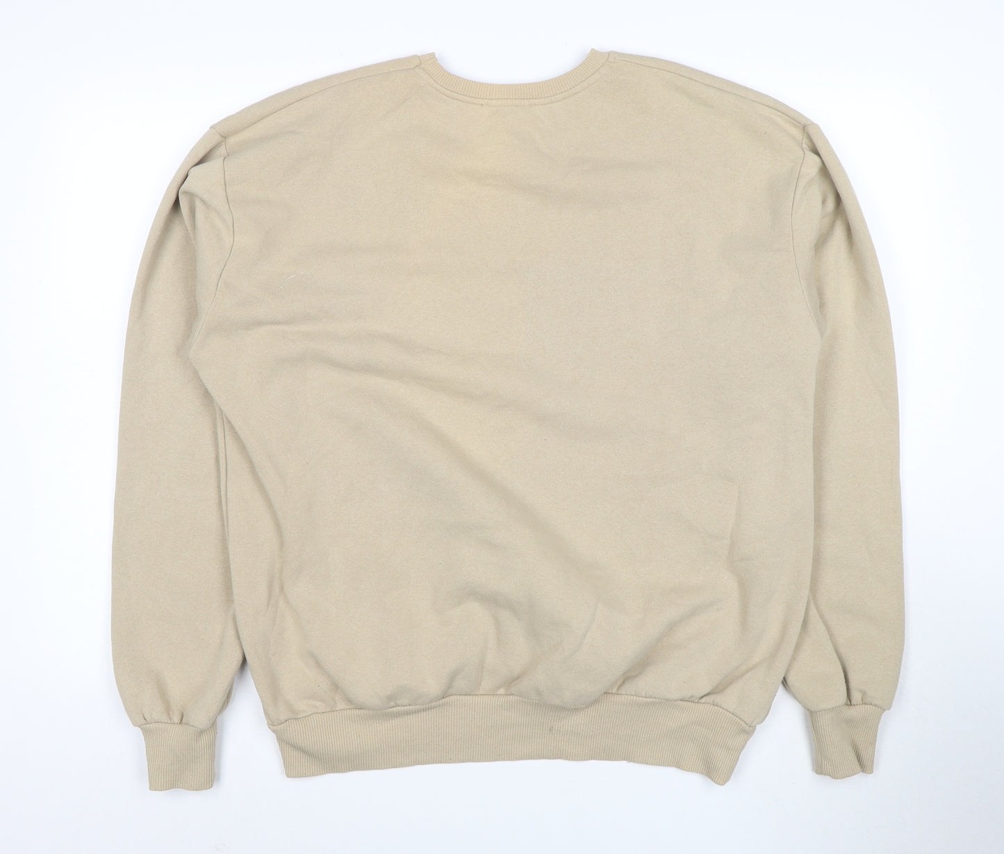 Stradivarius Women Beige Sweatshirt S Crew Neck Pullover Casual