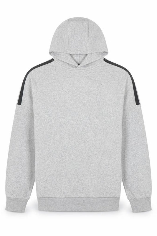 Adidas Boys Grey Hooded Pullover Hoodie 13-14 Years Cotton Blend