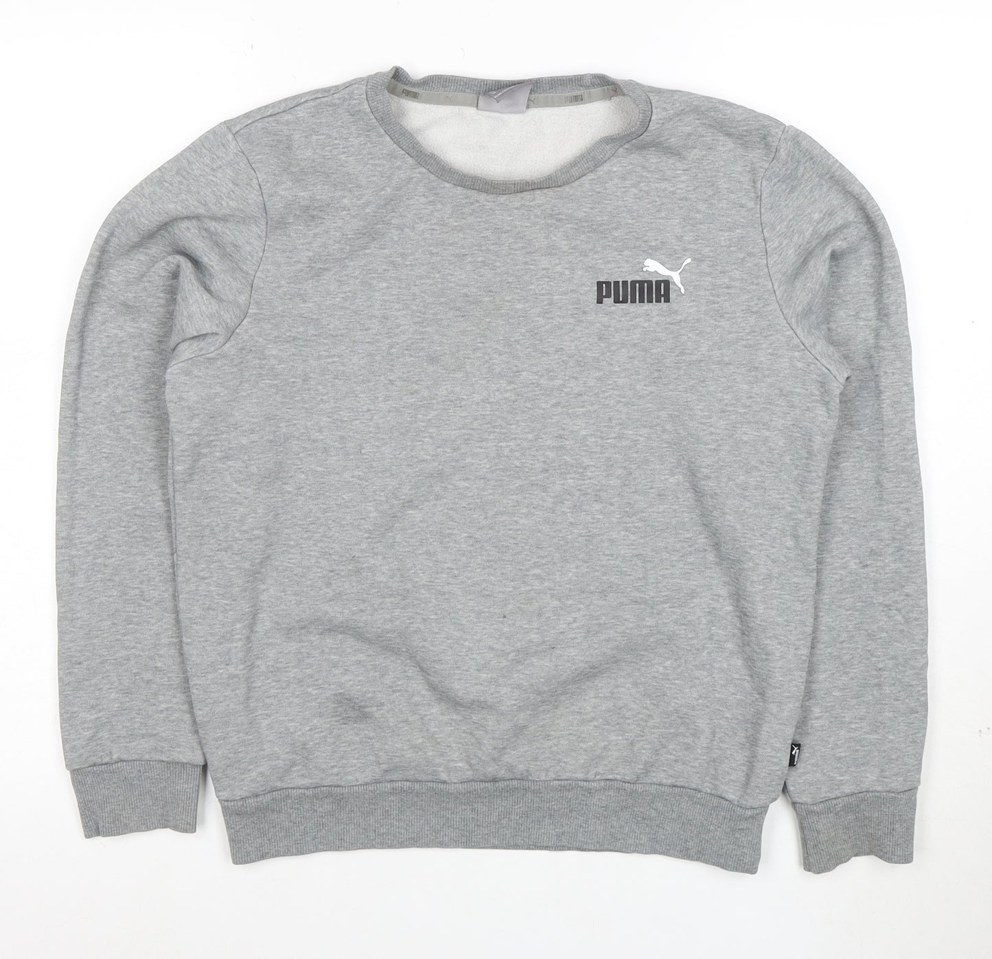 Puma Womens Grey XS Crew Neck Sweatshirt with Logo Print