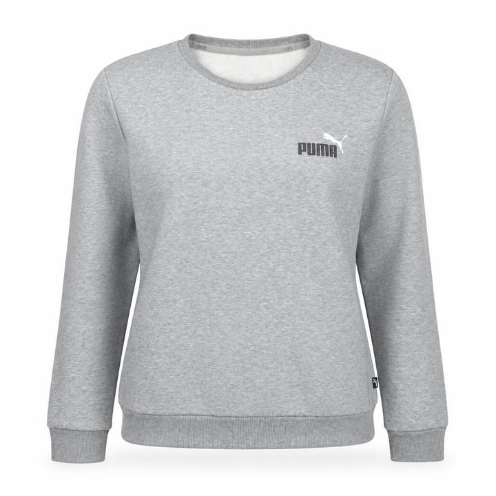Puma Womens Grey XS Crew Neck Sweatshirt with Logo Print