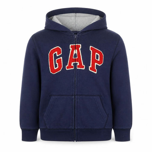 GAP Boys Navy Full Zip Hoodie 10-11 Years Fleece Lined Casual Sweatshirt
