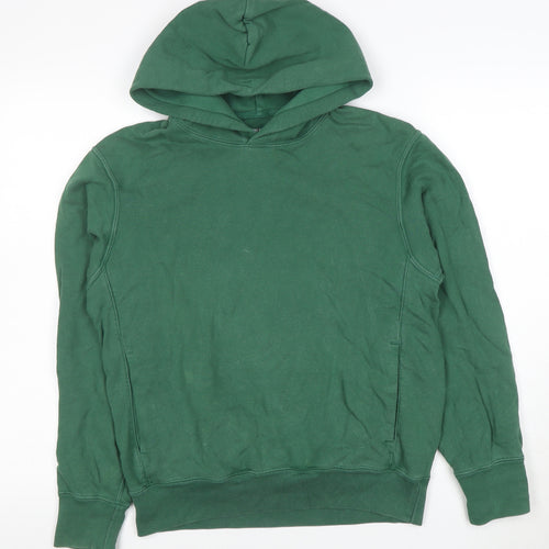 Uniqlo Boys Green Cotton Pullover Hoodie Size S - Casual Classic Style