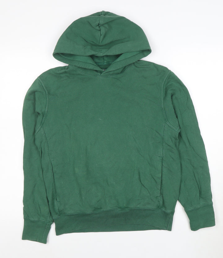 Uniqlo Boys Green Cotton Pullover Hoodie Size S - Casual Classic Style
