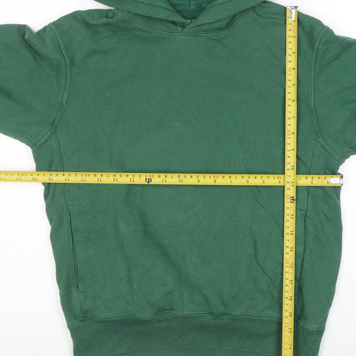 Uniqlo Boys Green Cotton Pullover Hoodie Size S - Casual Classic Style
