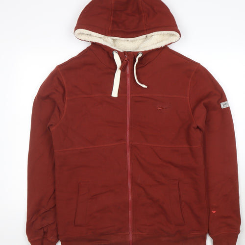 Brakeburn Men's Brown Full Zip Hooded Fleece Lined Hoodie Size M