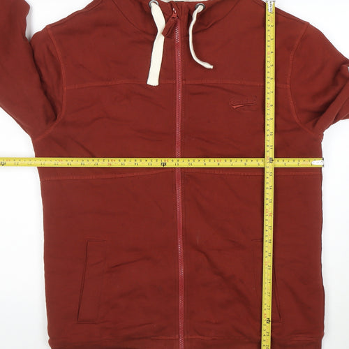 Brakeburn Men's Brown Full Zip Hooded Fleece Lined Hoodie Size M