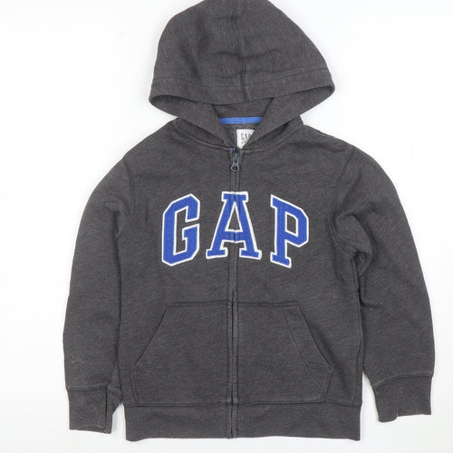GAP Boys Charcoal Full Zip Hoodie Size 6-7 Years Cotton Blend