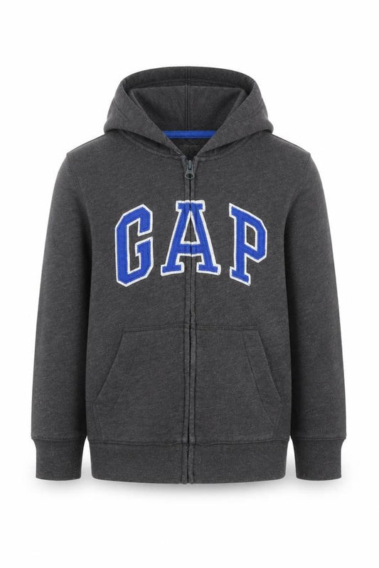 GAP Boys Charcoal Full Zip Hoodie Size 6-7 Years Cotton Blend