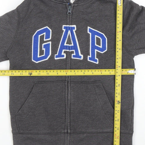GAP Boys Charcoal Full Zip Hoodie Size 6-7 Years Cotton Blend