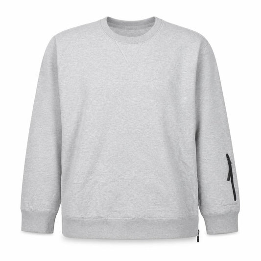 Front view of Addict Men's Grey XL Pullover Crew Neck Sweatshirt with Zip Pocket