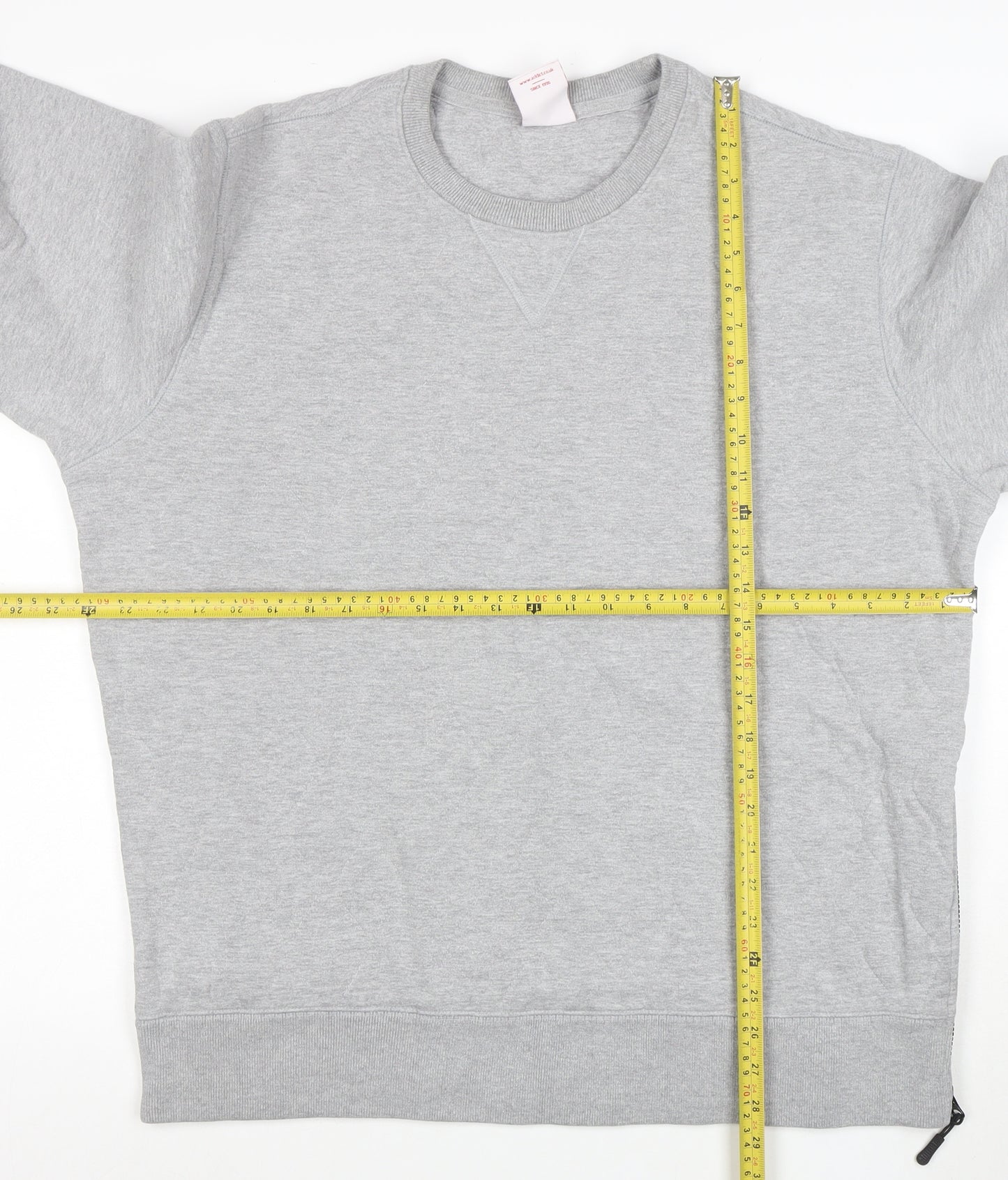 Addict Men's Grey XL Pullover Crew Neck Sweatshirt with Zip Pocket