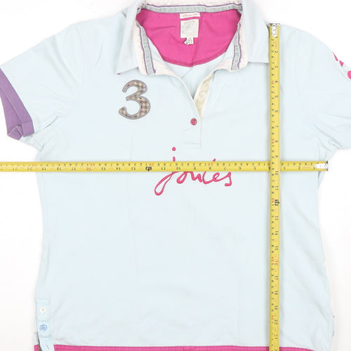 Joules Women’s Blue Polo Shirt Size 16 Classic Cotton Top