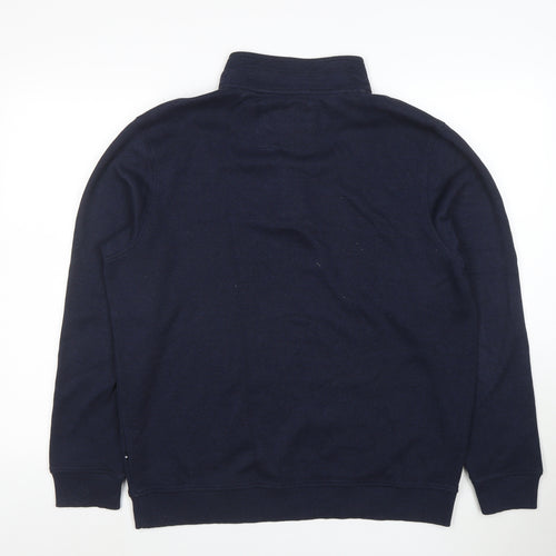 Maine New England Men's Blue Henley Sweatshirt L Classic Style
